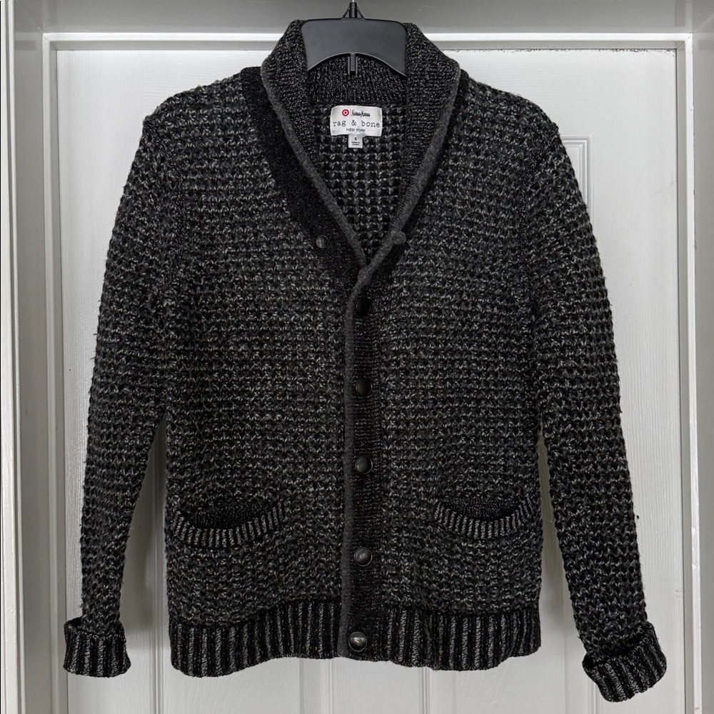 Rag & Bone Men’s Small Wool Cotton Knit Cardigan Gray Button Front